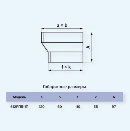 612РП511П ERA Редуктор РПП 60х120 эксцентриковый 55х110 пластик